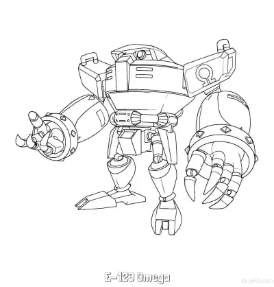 Free printable E-123 Omega Coloring Page - Free Printable Sonic the Hedgehog Coloring Sheets coloring page